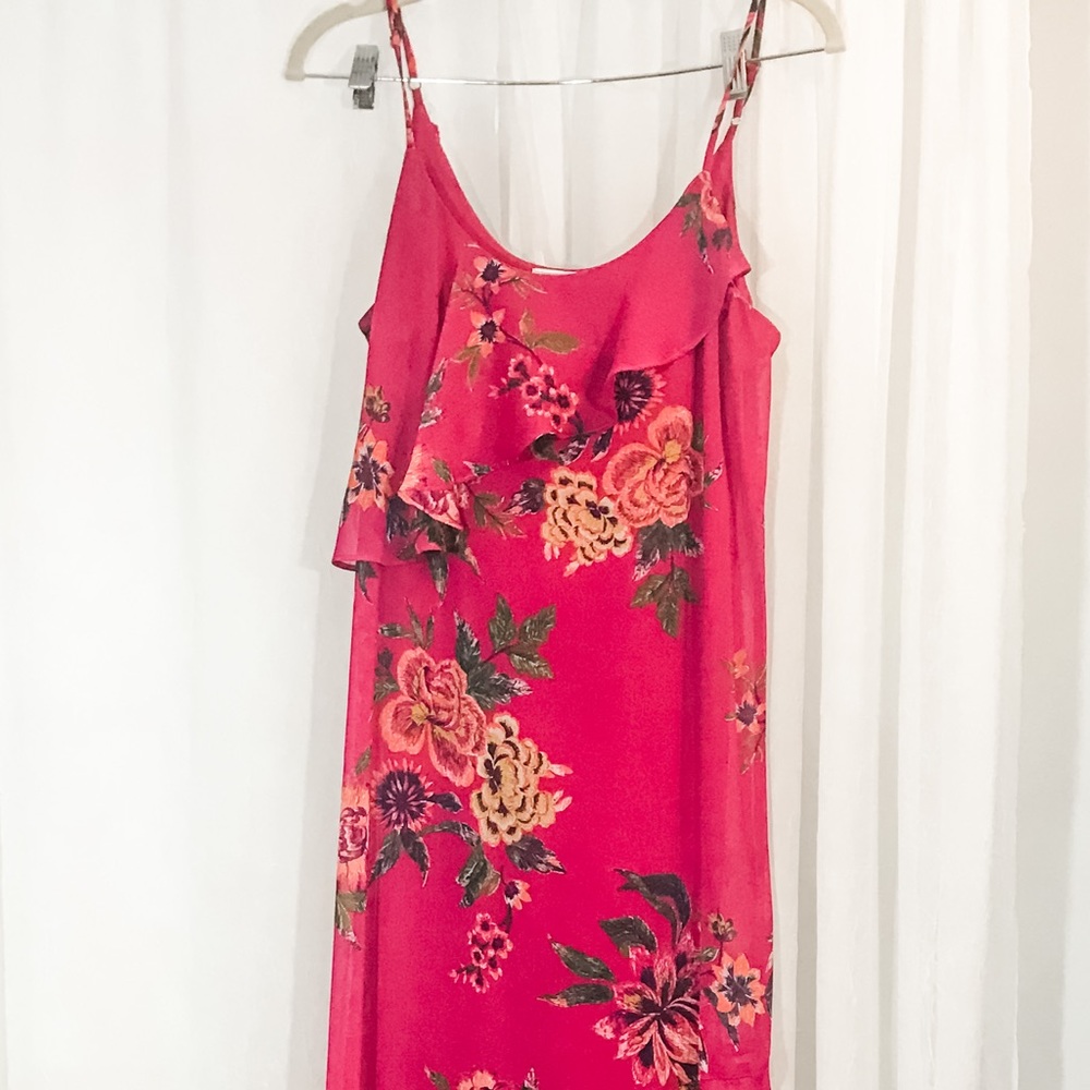 Pink Asymmetrical Xhilaration Floral Dress